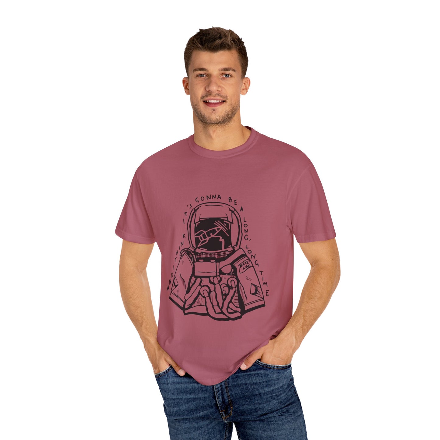 Outline Face Design Unisex Garment-Dyed T-shirt - snazzymerch