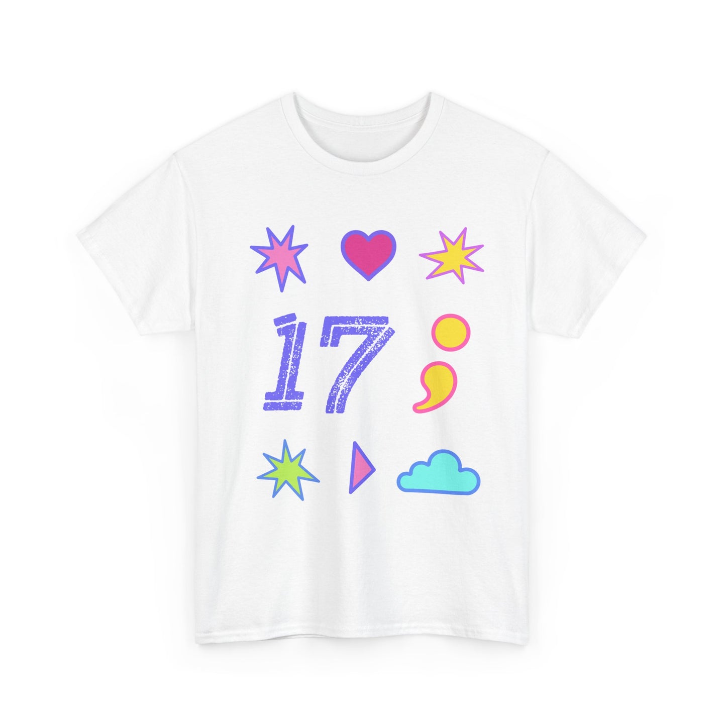 Symbols of 17 Aesthetic Unisex Heavy Cotton Tee - snazzymerch