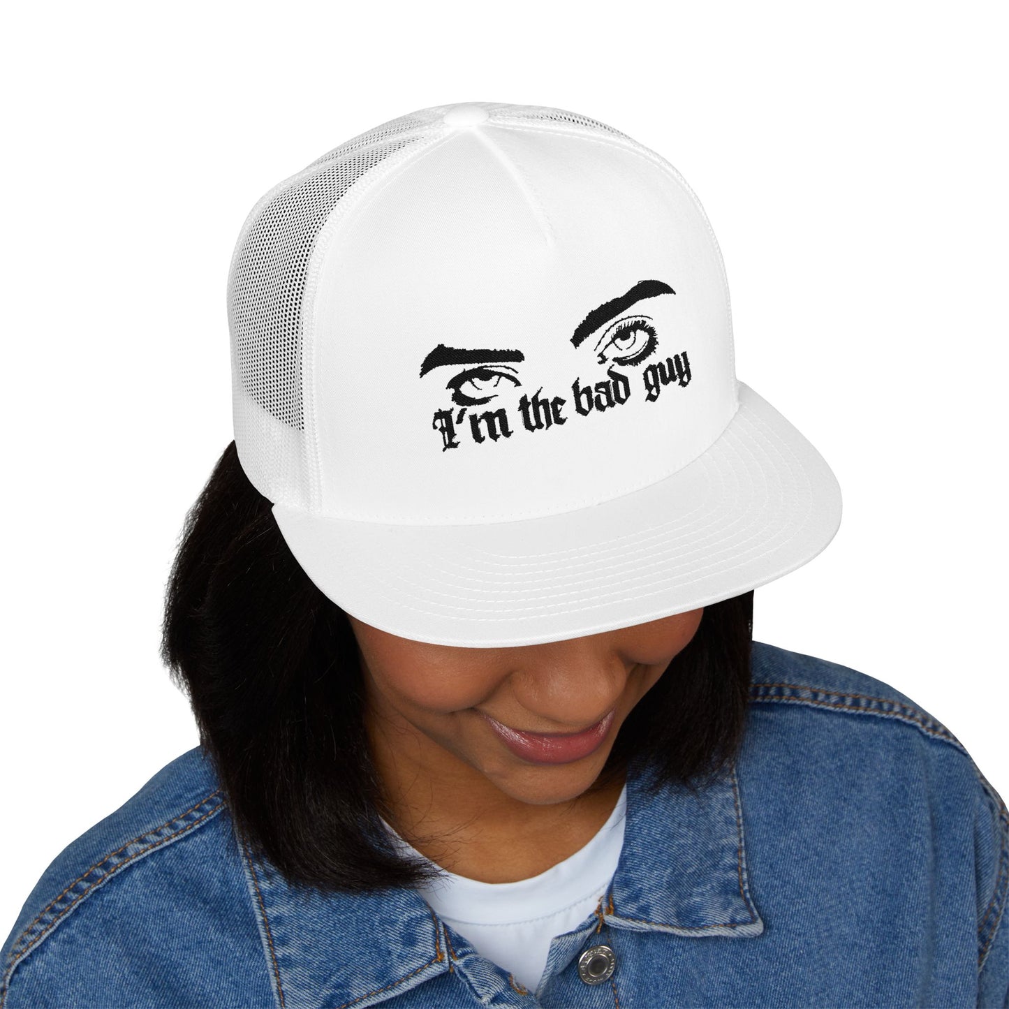 Billie Eilish Inspired Trucker Cap – Eyes & Shadows Gothic Edition Printify