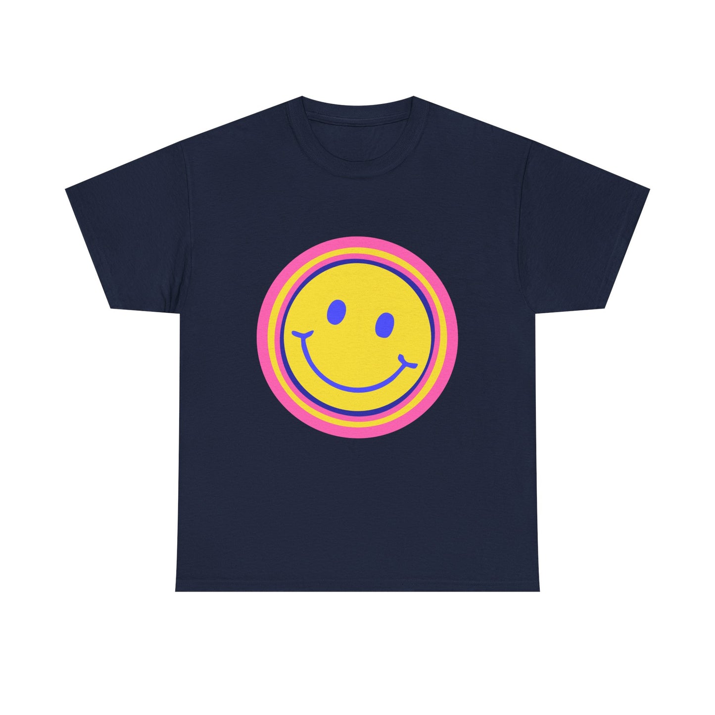 Retro Rainbow Smiley Unisex Heavy Cotton Tee - snazzymerch