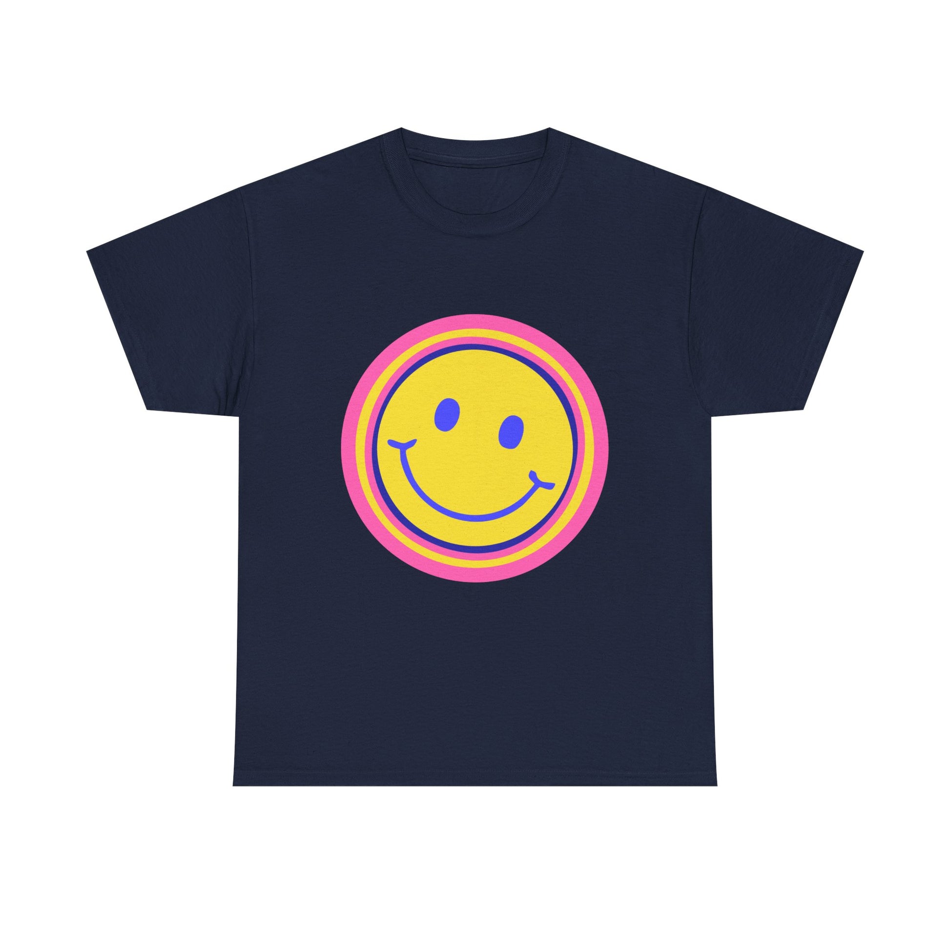 Retro Rainbow Smiley Unisex Heavy Cotton Tee - snazzymerch