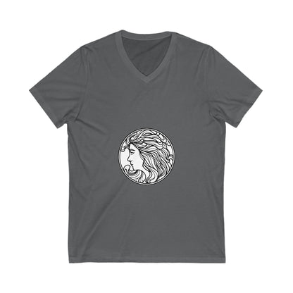 Muse Silhouette Unisex Jersey Short Sleeve V-Neck Tee - snazzymerch