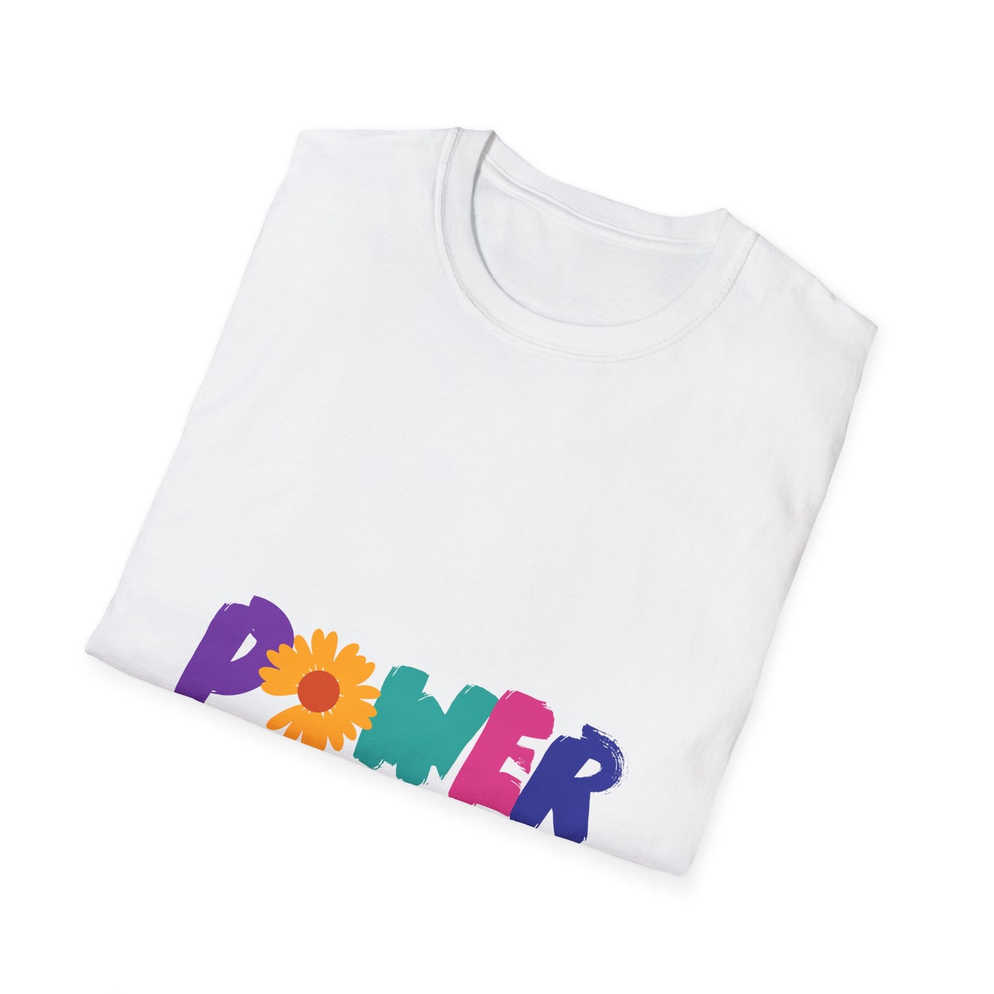 Retro Flower Power Color Pop Unisex Softstyle Tee - snazzymerch