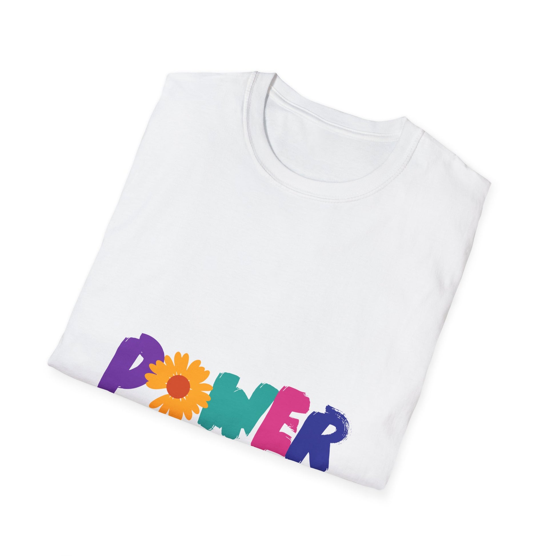 Retro Flower Power Color Pop Unisex Softstyle Tee - snazzymerch