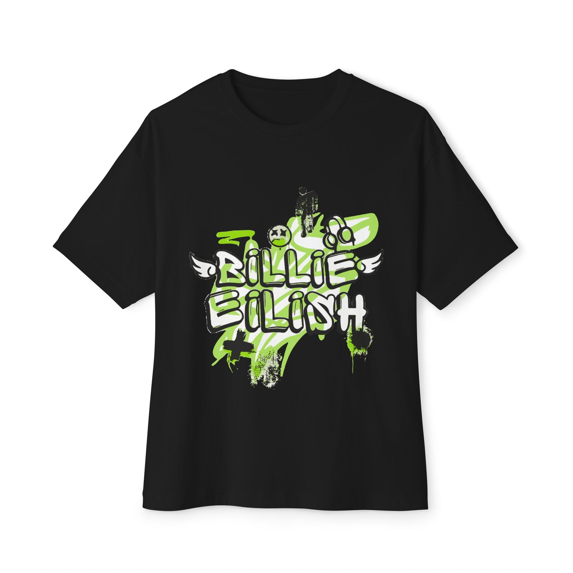Billie Eilish Inspired Grunge Angel Oversized T-Shirt – Graffiti Streetwear Edition Printify