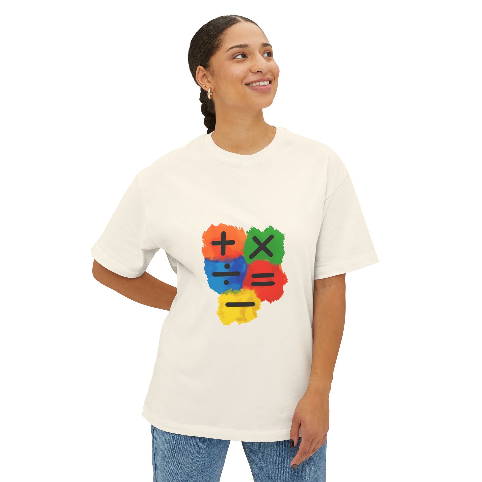 Copy of Copy of Copy of  Orange Divide Symbol Oversized Boxy Tee Printify