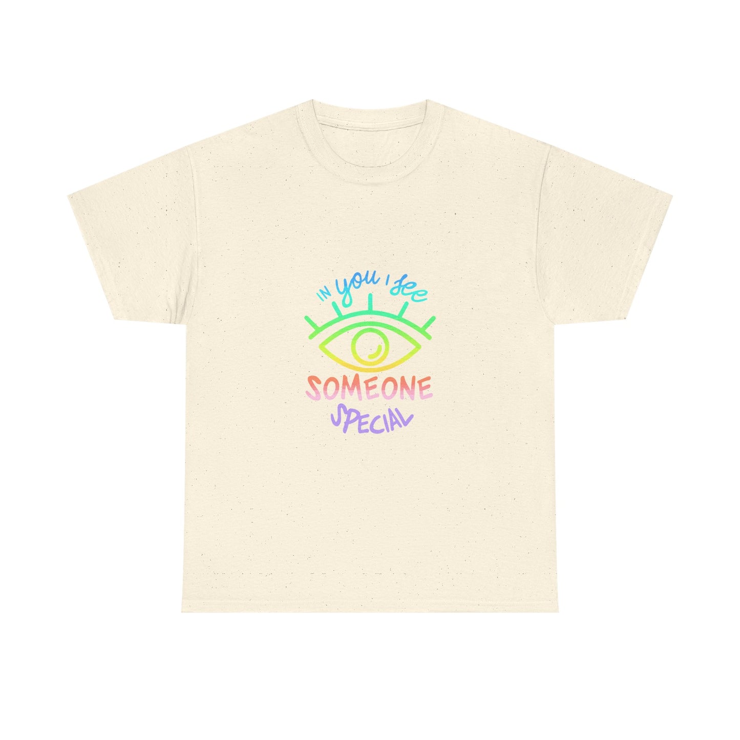 Vibrant Eye and Text Unisex Cotton Tee Printify