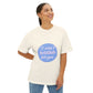 Blue Quote Circle Unisex Oversized Boxy Tee - snazzymerch