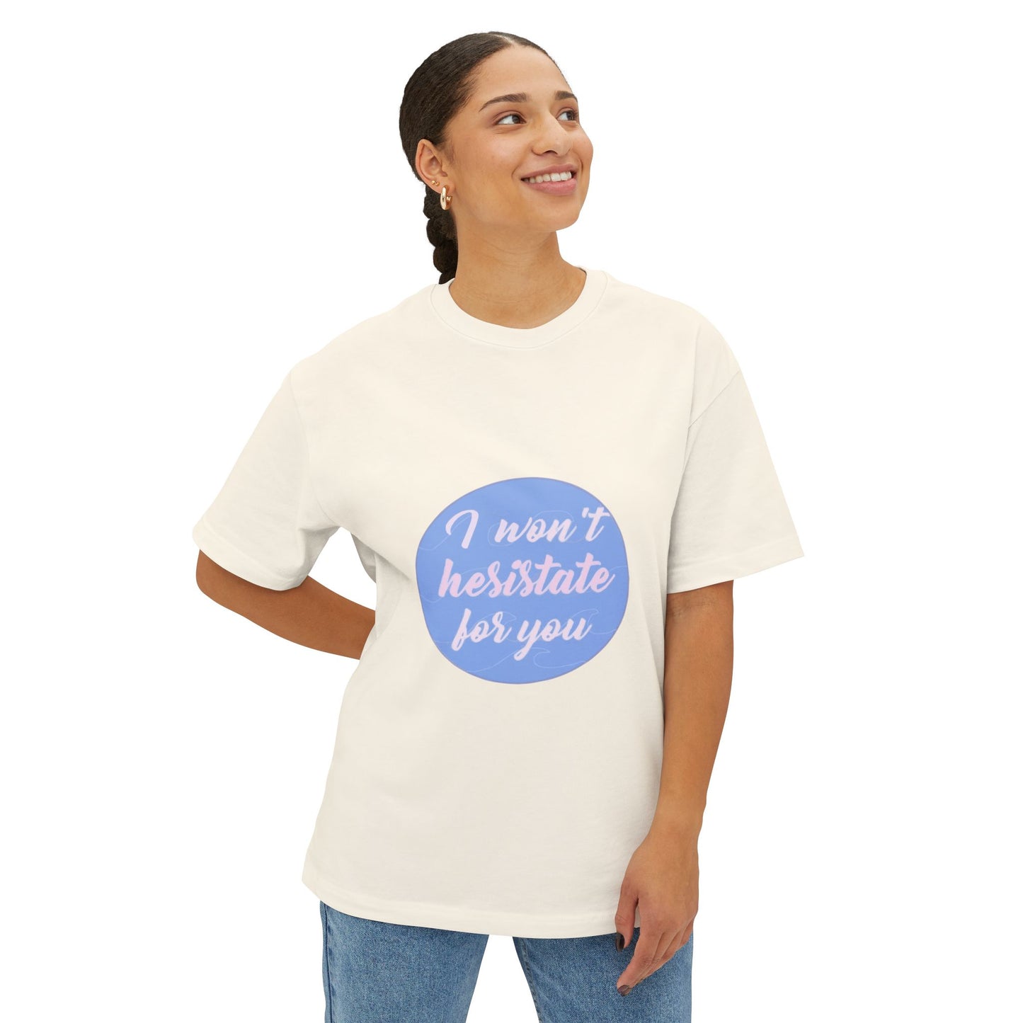 Blue Quote Circle Unisex Oversized Boxy Tee - snazzymerch