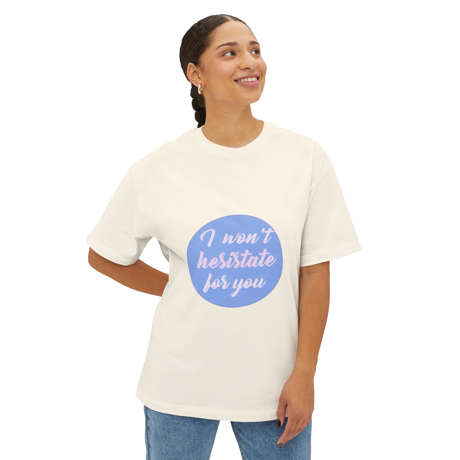 Blue Quote Circle Unisex Oversized Boxy Tee - snazzymerch