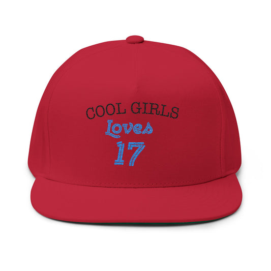 Love for 17 Graphic Flat Bill Cap (Embroidery) - snazzymerch