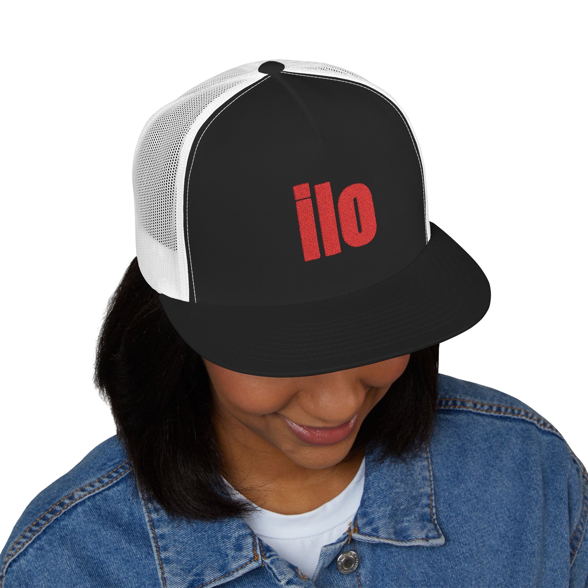 Billie Eilish Inspired Trucker Cap – Bold Red Block Edition Printify