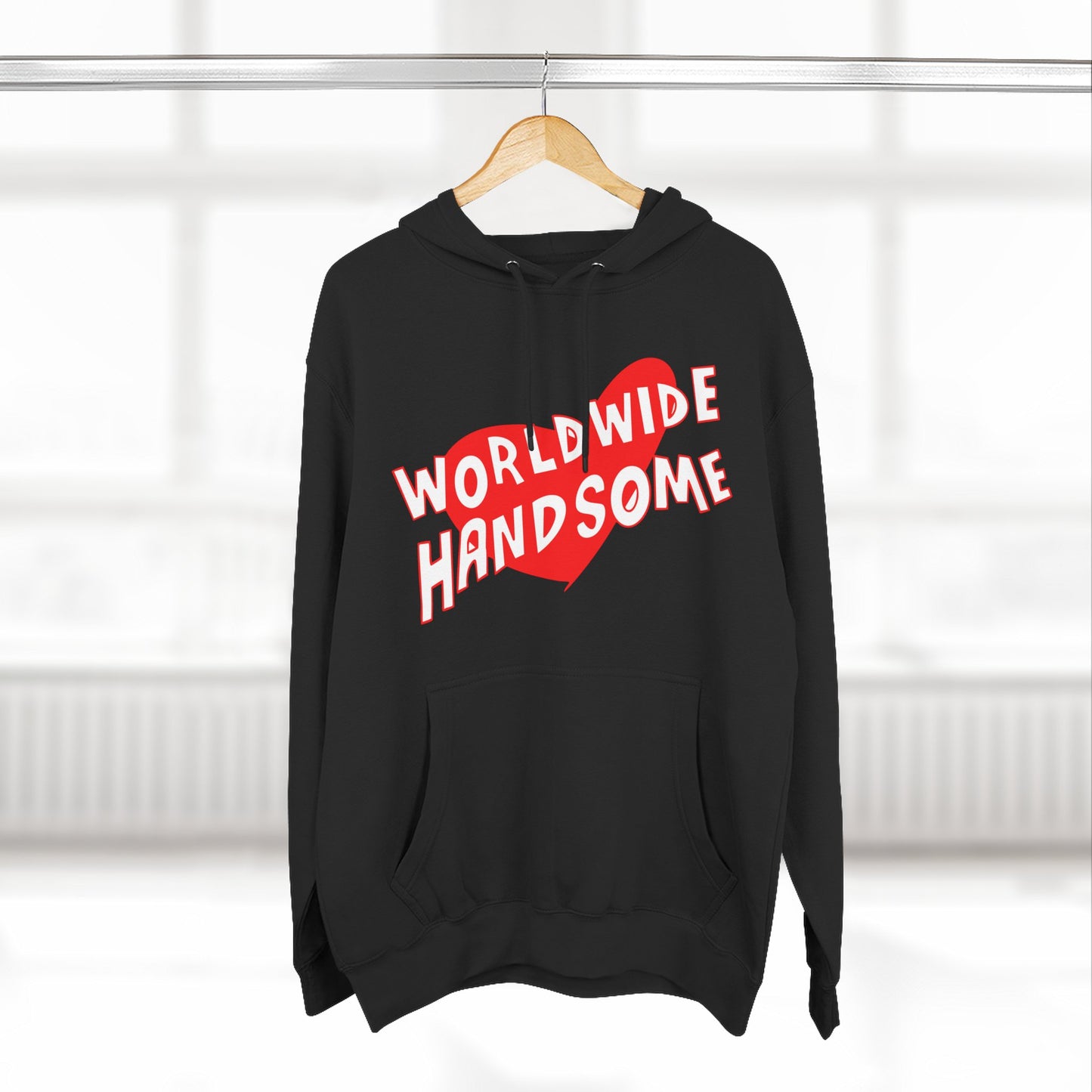 Worldwide Handsome Heart Three-Panel Fleece Hoodie - snazzymerch