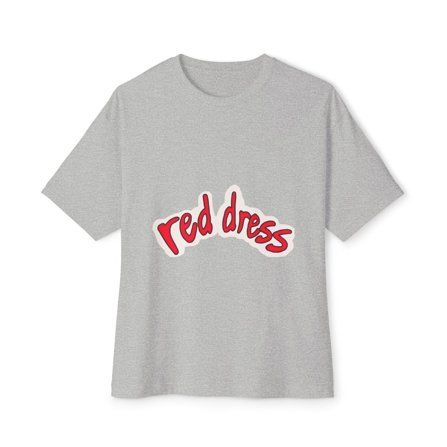 Red Dress Aesthetic Unisex Oversized Boxy Tee - snazzymerch