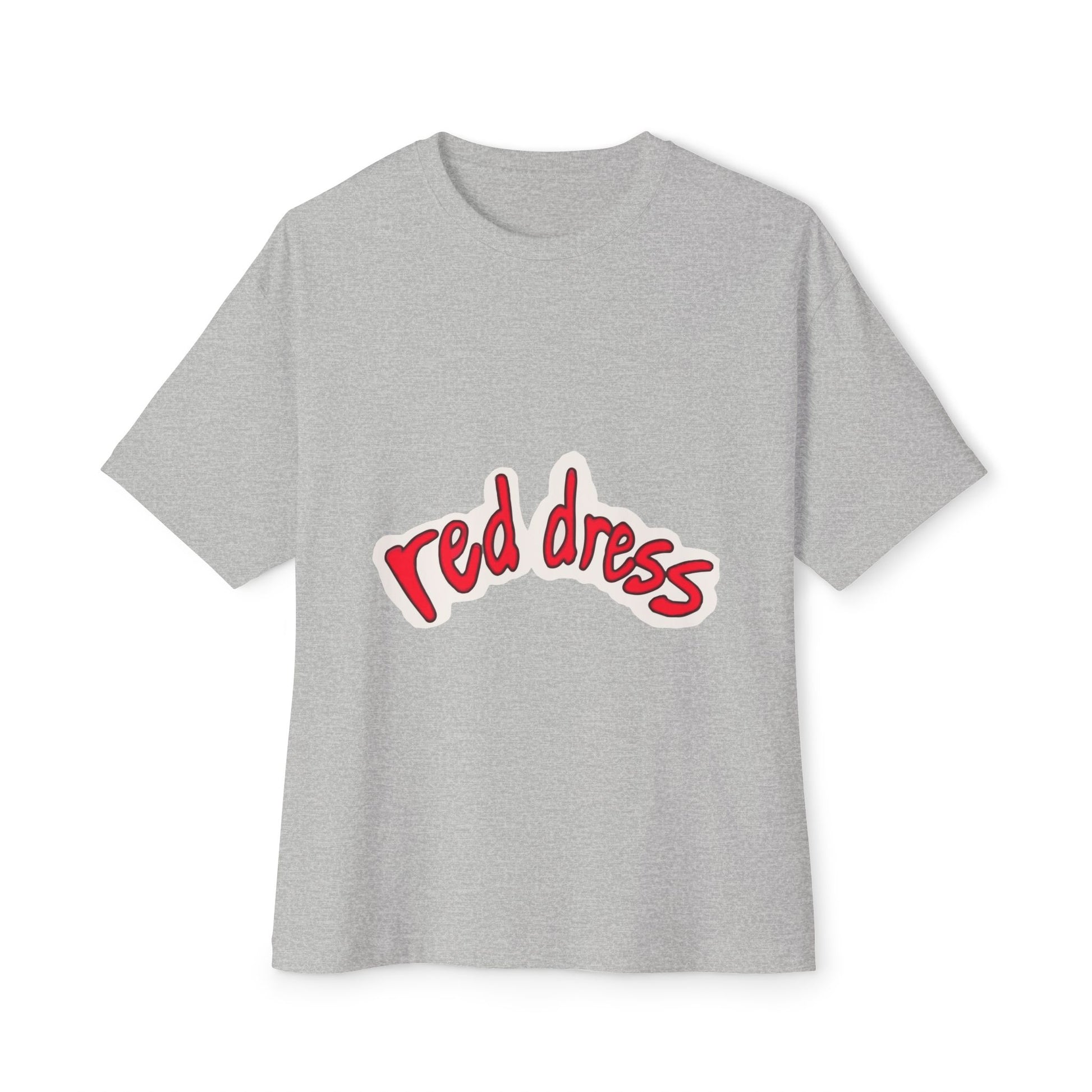 Red Dress Aesthetic Unisex Oversized Boxy Tee - snazzymerch