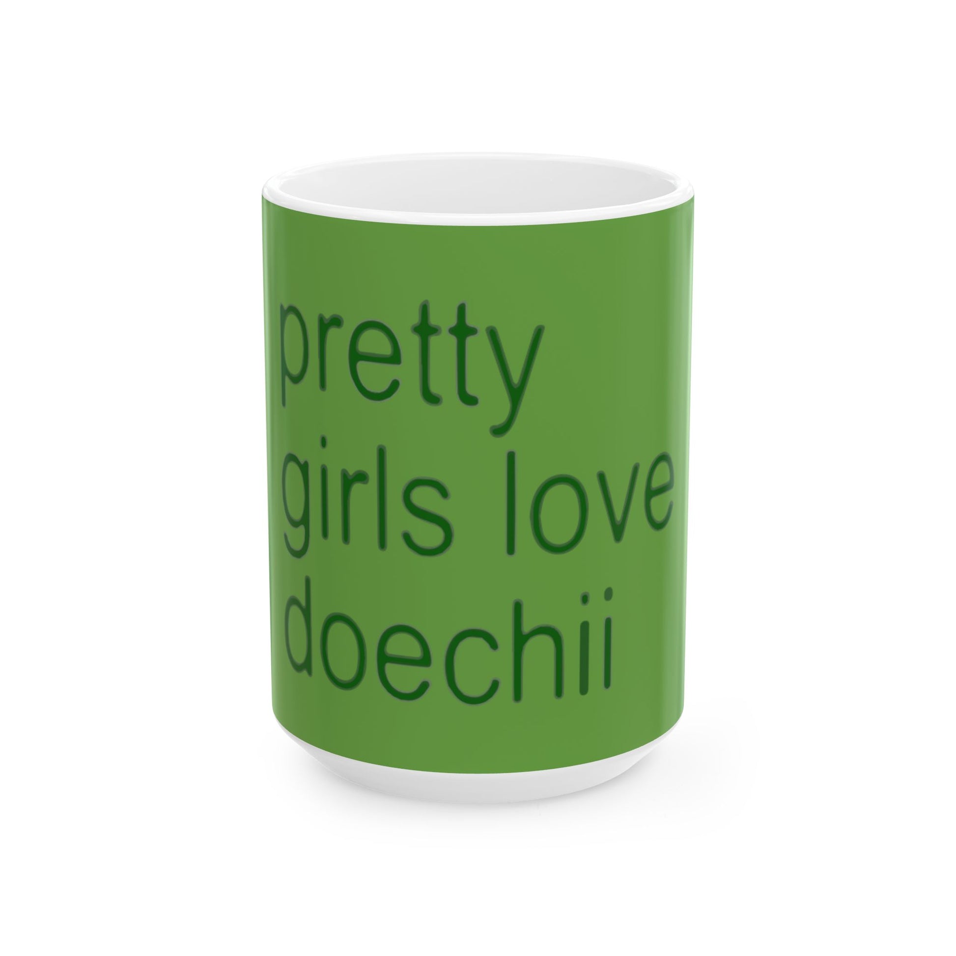 Green Text Statement Ceramic Mug, (11oz, 15oz) - snazzymerch