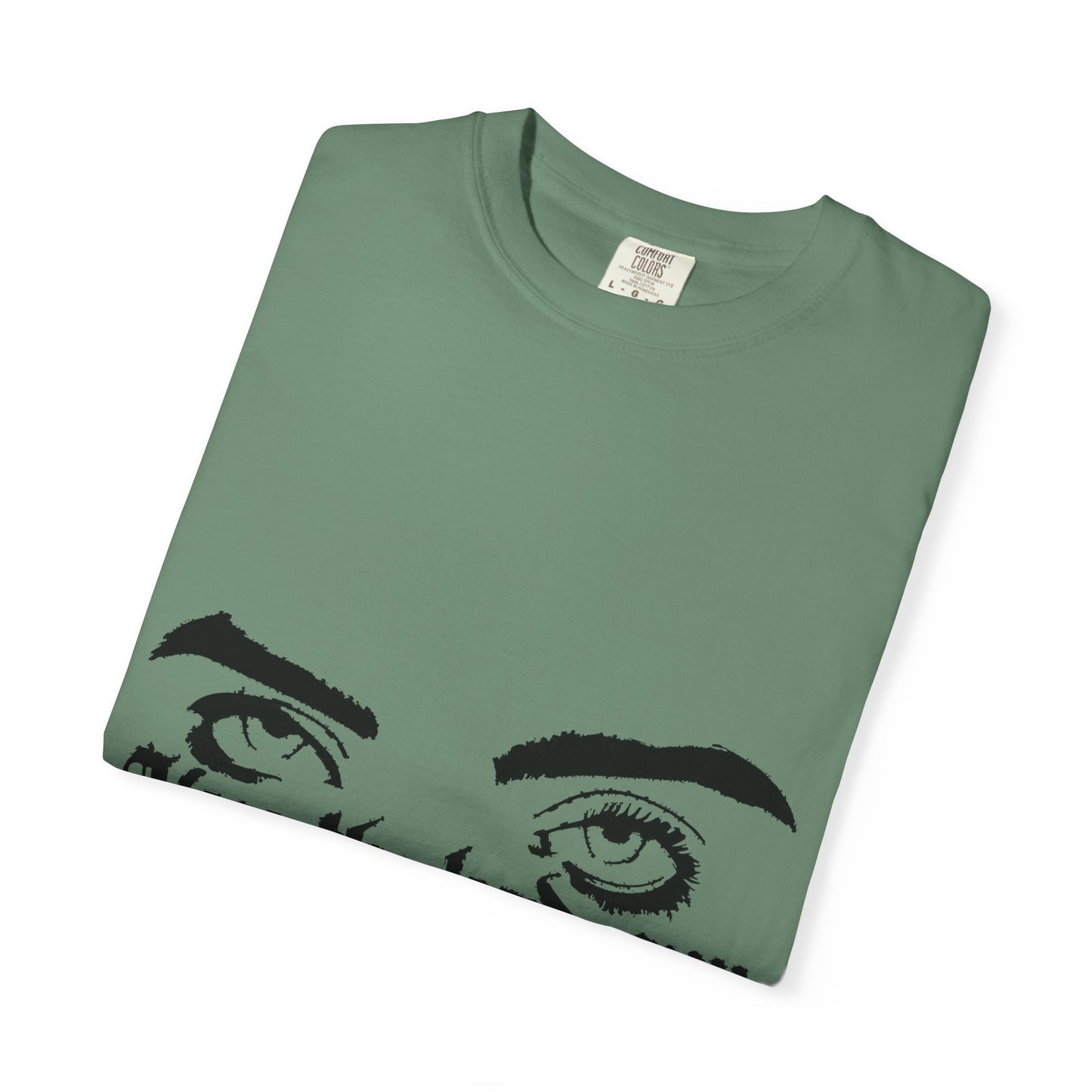 Billie Eilish Inspired Dyed T-shirt – Eyes & Shadows Gothic Edition Printify