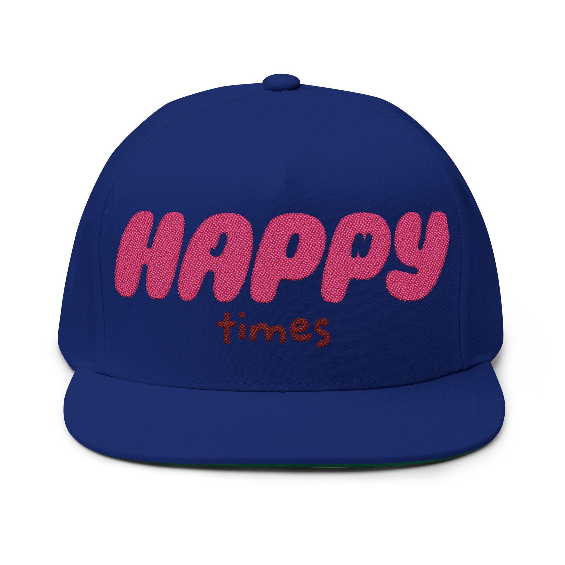 Happy Times Gradient Flat Bill Cap (Embroidery) - snazzymerch
