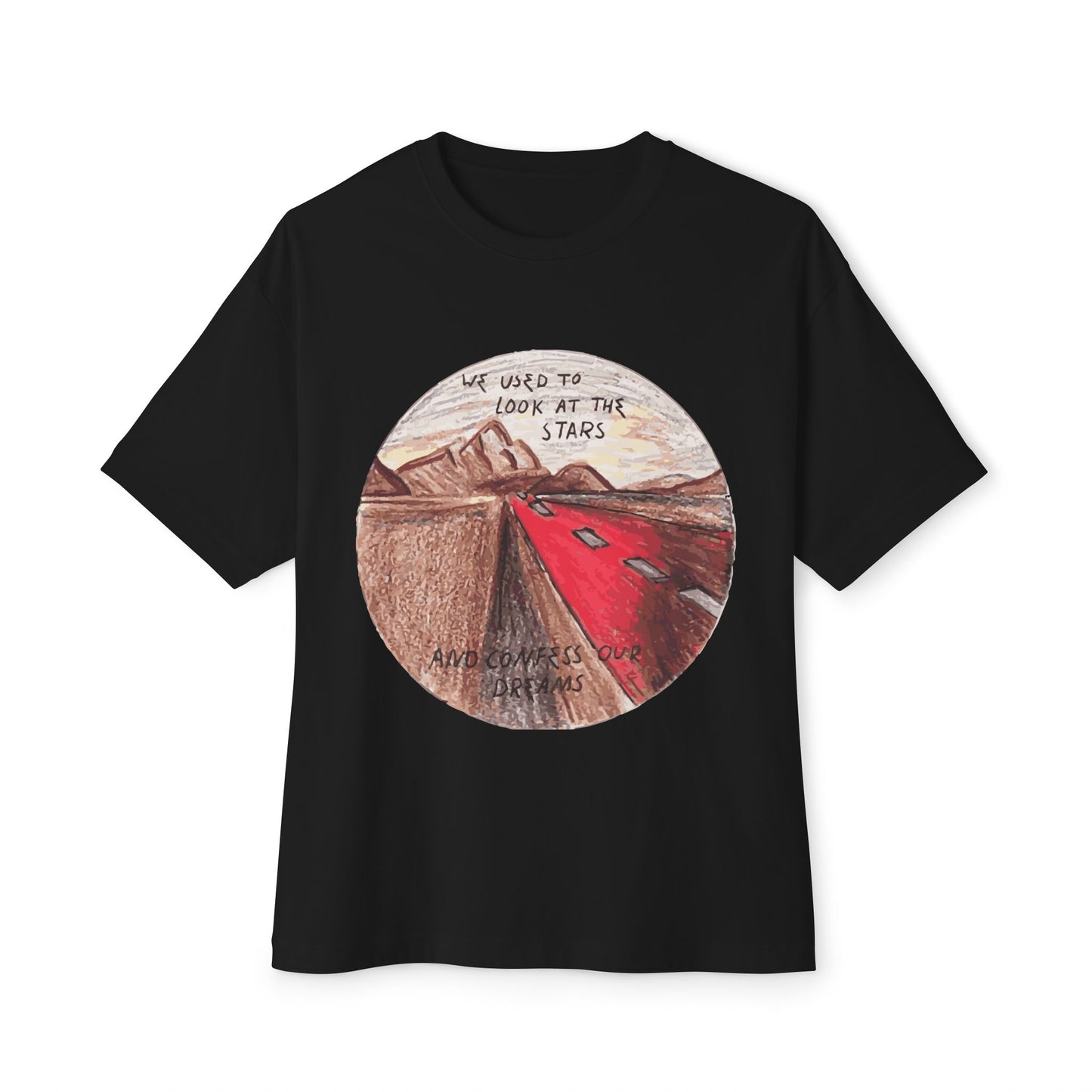Hand-Drawn Desert Unisex Oversized Boxy Tee - snazzymerch