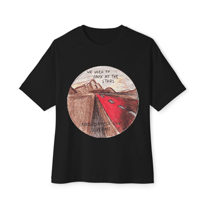Hand-Drawn Desert Unisex Oversized Boxy Tee - snazzymerch