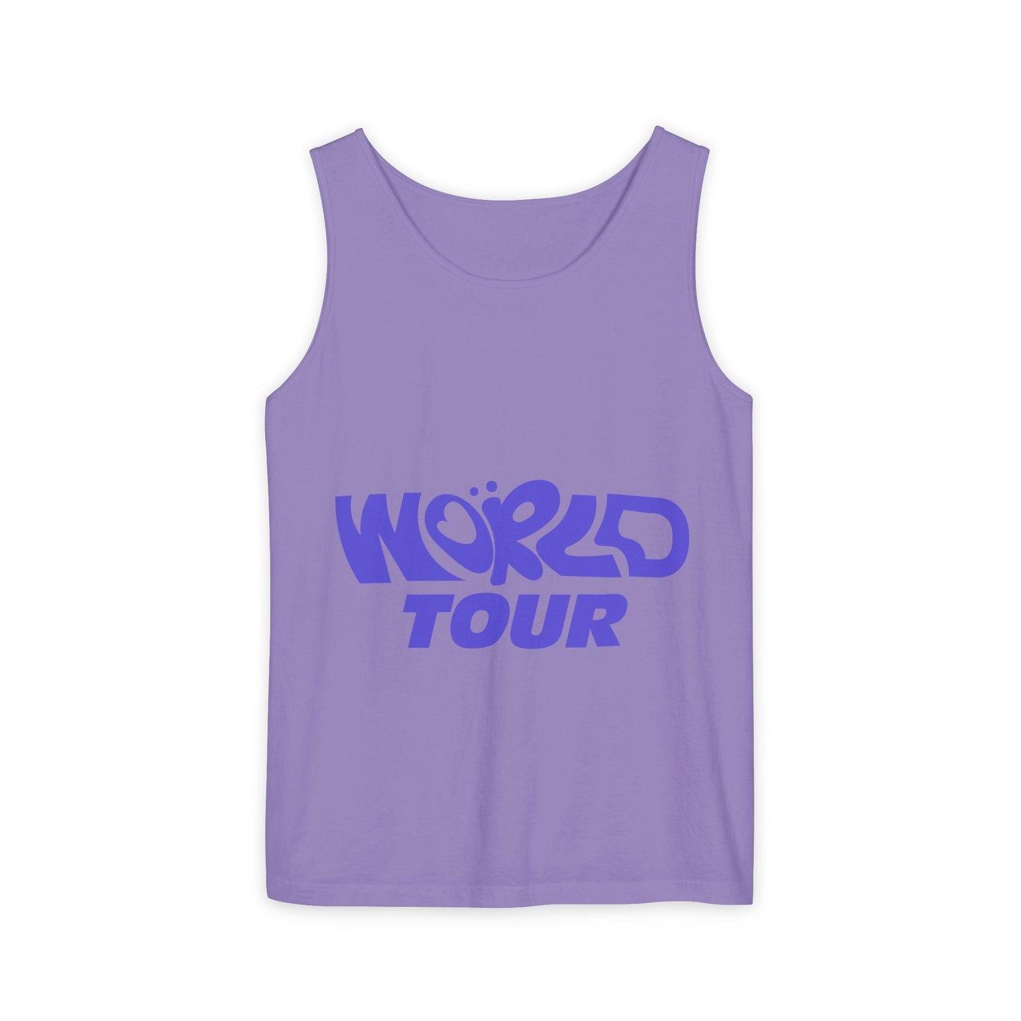 World Tour Bubble Letter-Dyed Tank Top Printify