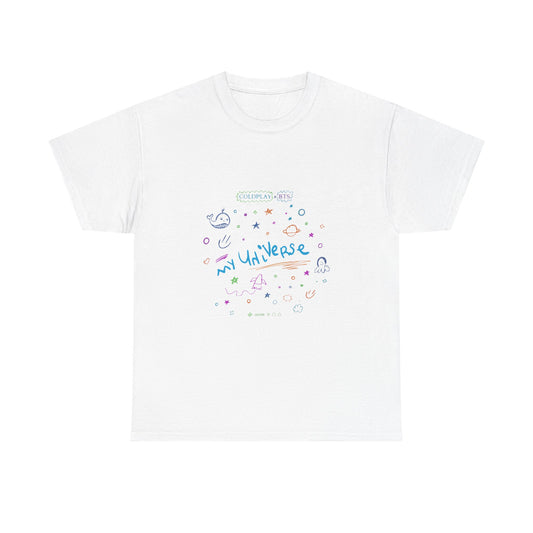 Neon Space Doodles Unisex Cotton Tee Printify