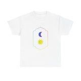 Gradient Moon and Star Emblem Unisex Cotton Tee Printify