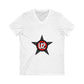 Retro Star Emblem Unisex Jersey Short Sleeve V-Neck Tee - snazzymerch