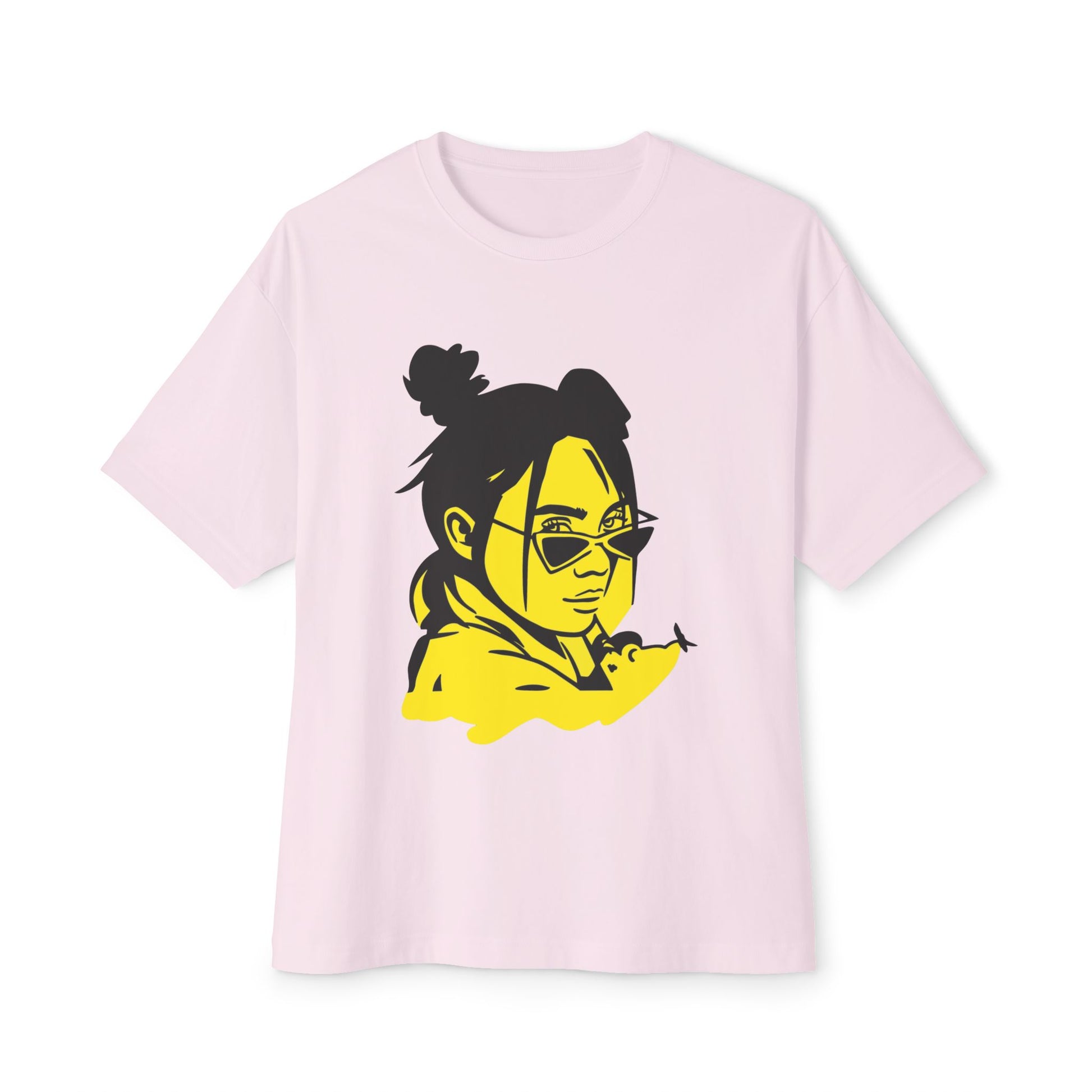 Neon Mood Portrait Oversized T-Shirt – Vibrant Streetwear Edition Printify