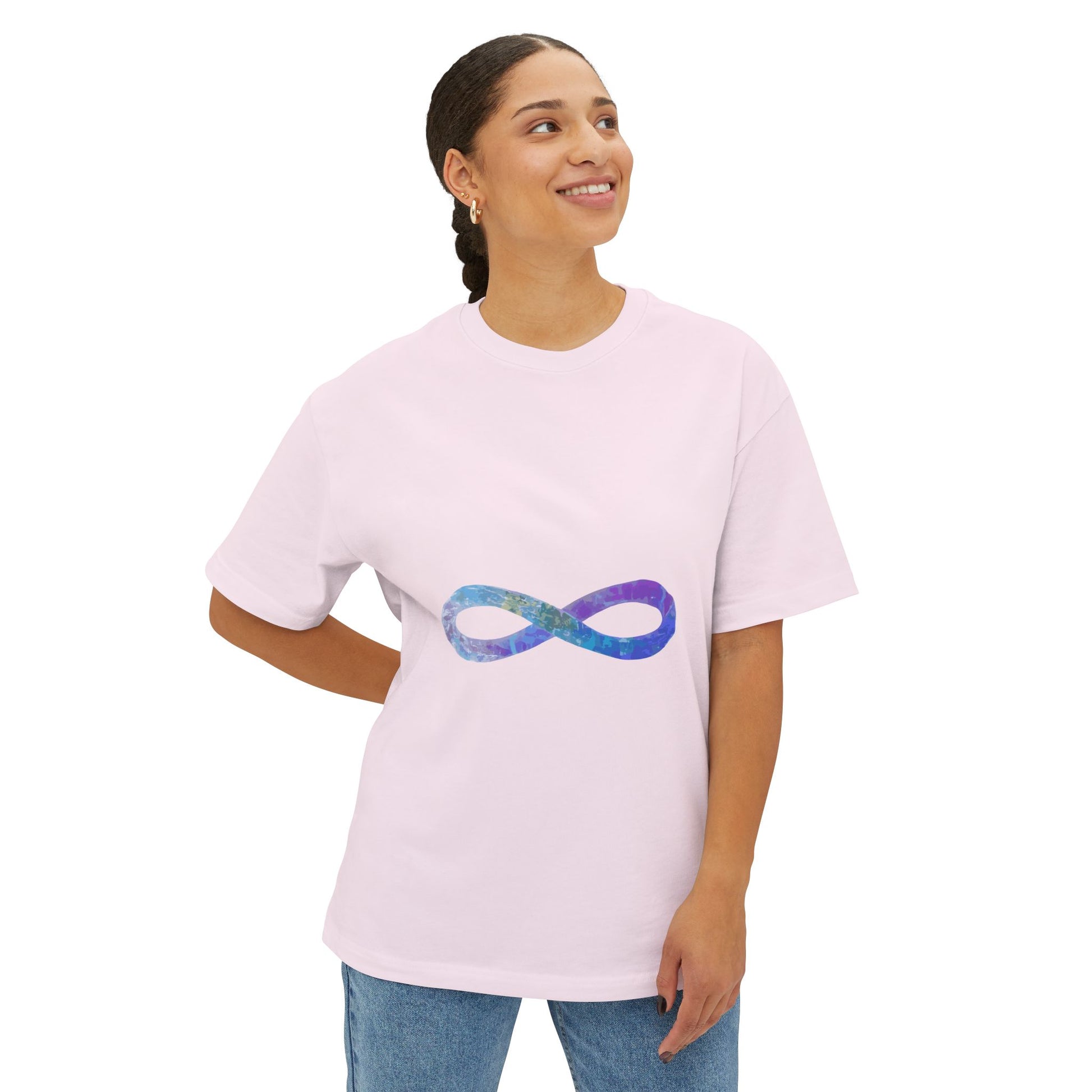 Cosmic Infinity Loop Unisex Oversized Boxy Tee Printify