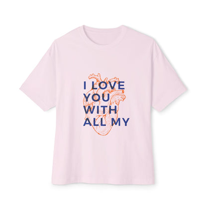 All My Heart Anatomical Art Unisex Oversized Boxy Tee - snazzymerch