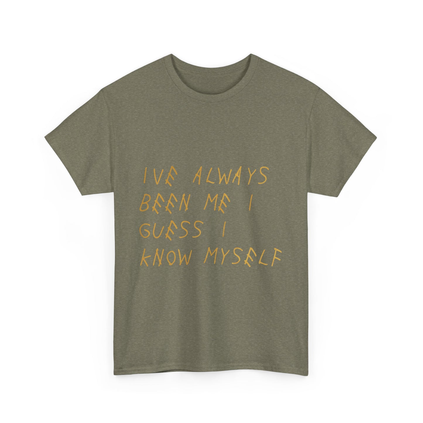 Know Myself Lyric Script Heavy Cotton Tee Printify