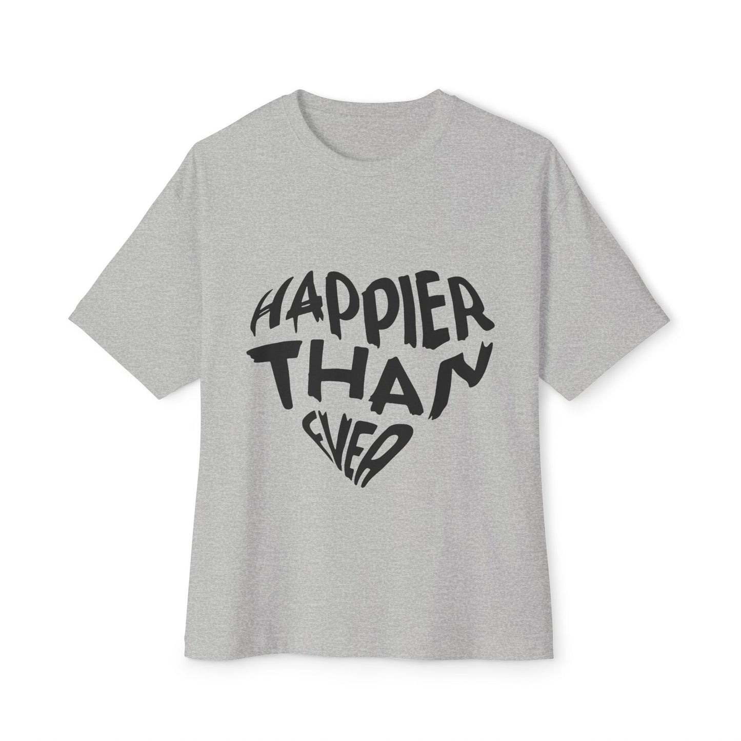 Billie Eilish Inspired Oversized T-Shirt – Happier Heart Lettering Edition Printify