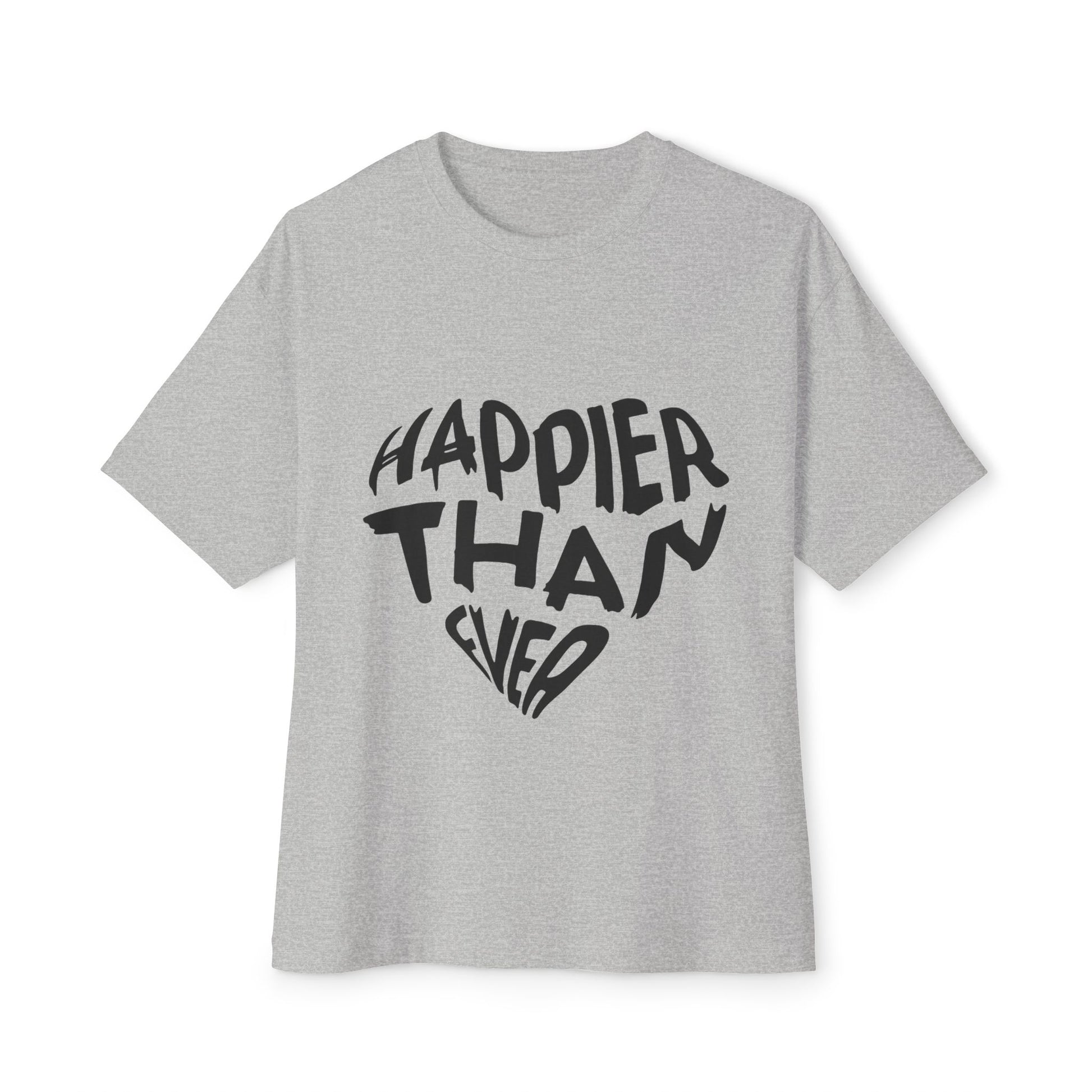 Billie Eilish Inspired Oversized T-Shirt – Happier Heart Lettering Edition Printify