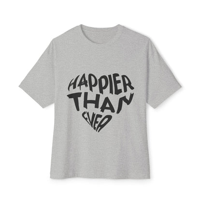 Billie Eilish Inspired Oversized T-Shirt – Happier Heart Lettering Edition Printify