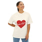 Heartbeat Love Unisex Oversized Boxy Tee - snazzymerch