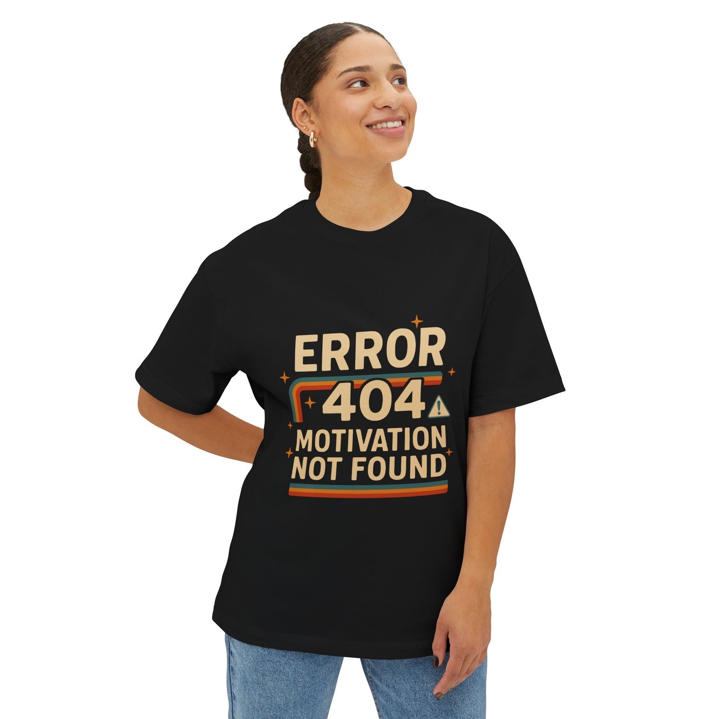 Unisex Oversized Tee – Snazzy Error 404 Edition Printify