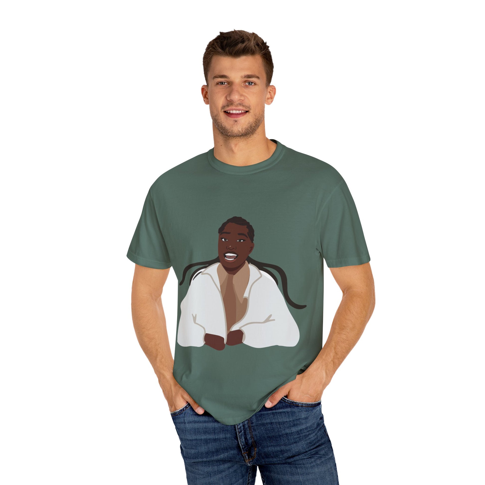 Vector Portrait Unisex Garment-Dyed T-shirt - snazzymerch