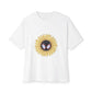 Sunflower Mask Illustration Unisex Oversized Boxy Tee Printify