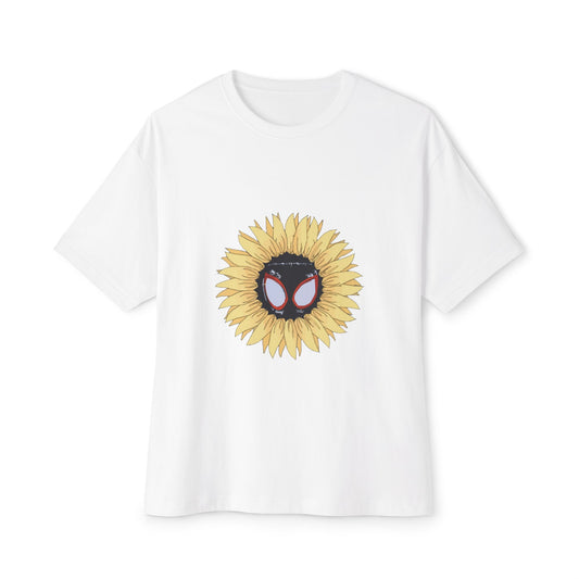 Sunflower Mask Illustration Unisex Oversized Boxy Tee Printify