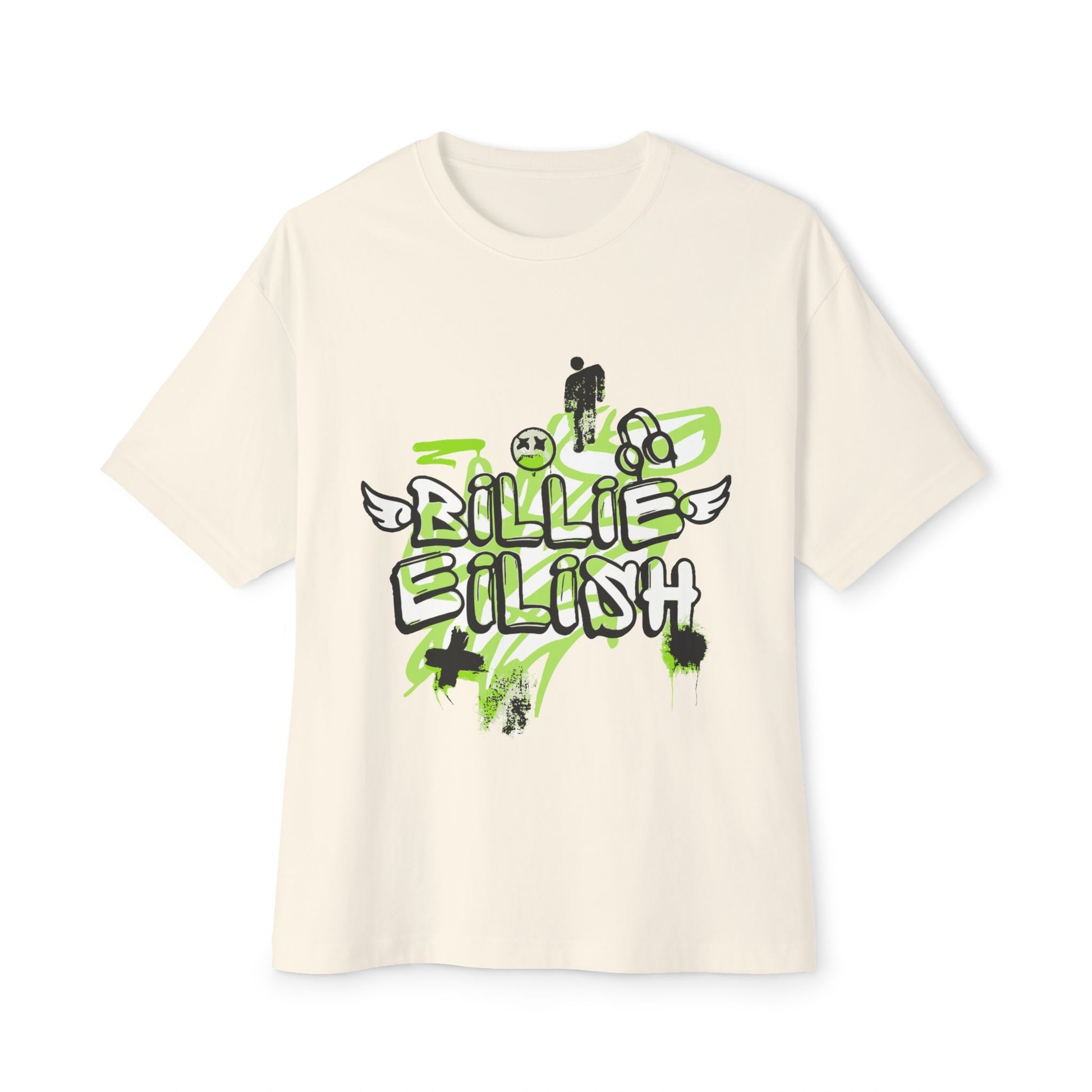 Billie Eilish Inspired Grunge Angel Oversized T-Shirt – Graffiti Streetwear Edition Printify