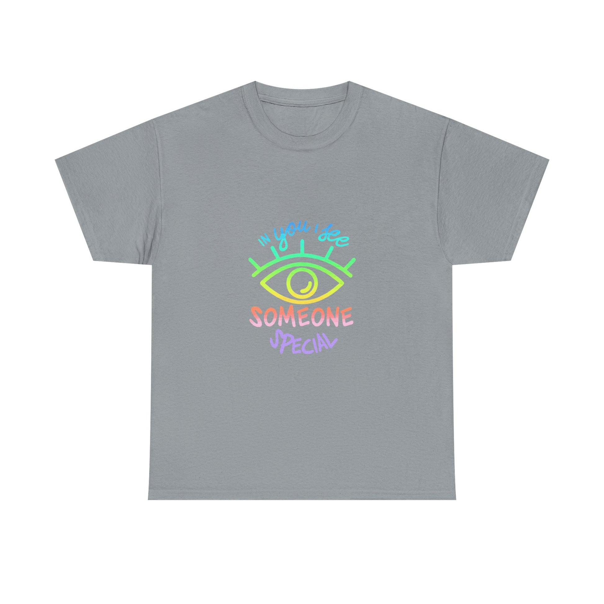 Vibrant Eye and Text Unisex Cotton Tee Printify