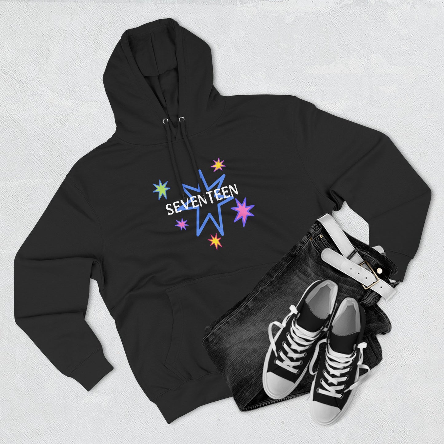 Starlight Seventeen Three-Panel Fleece Hoodie - snazzymerch