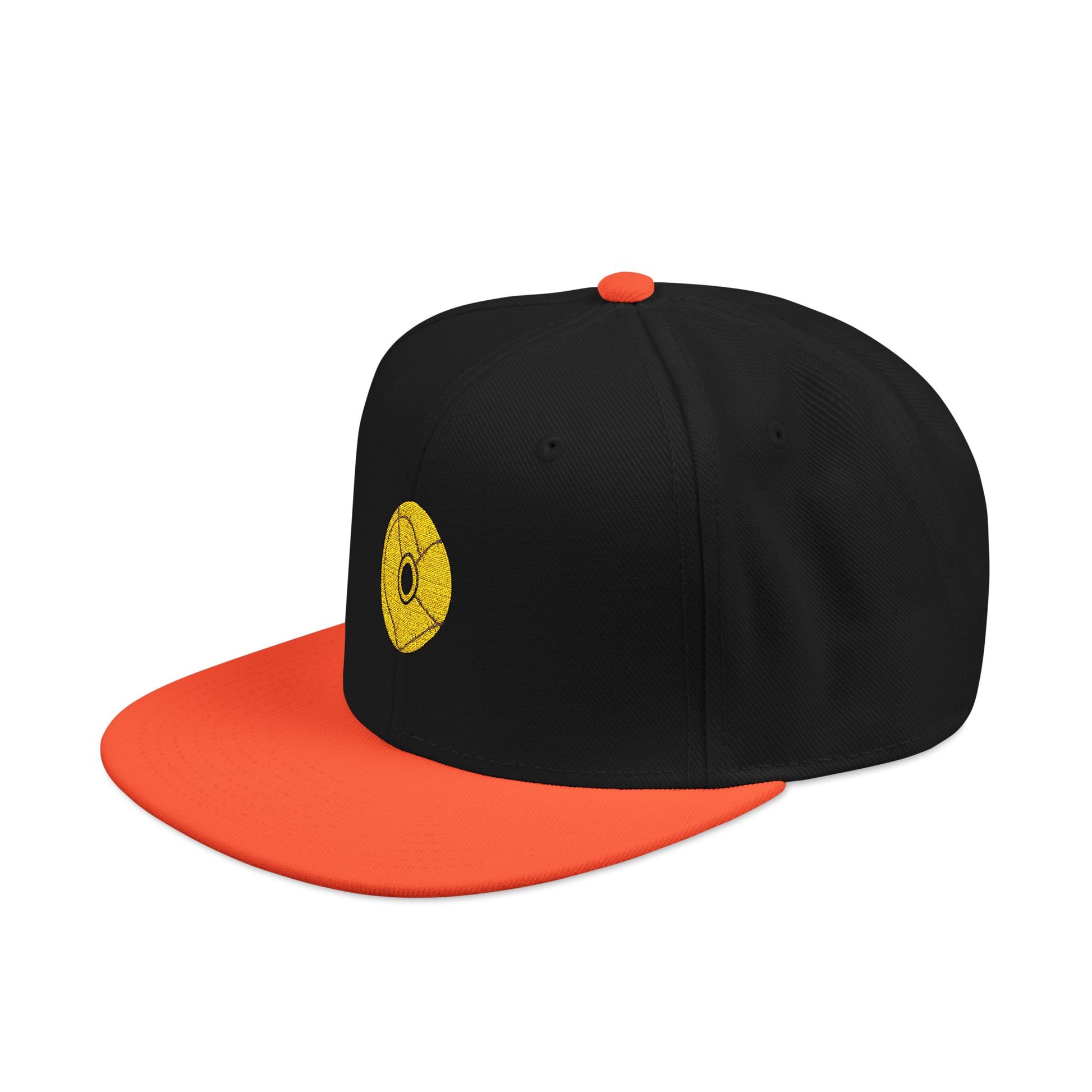 Minimalist Black Disc Outline Snapback Cap Printify