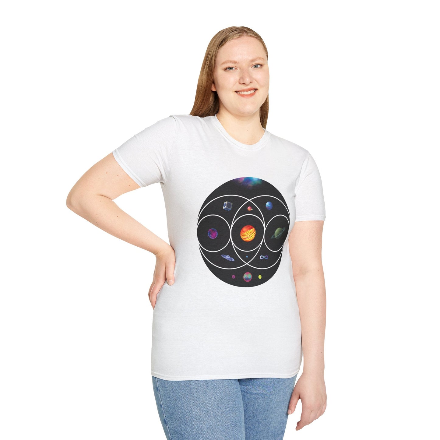 Unisex Softstyle T-Shirt Inspired by Coldplay’s Illustration Concept Printify