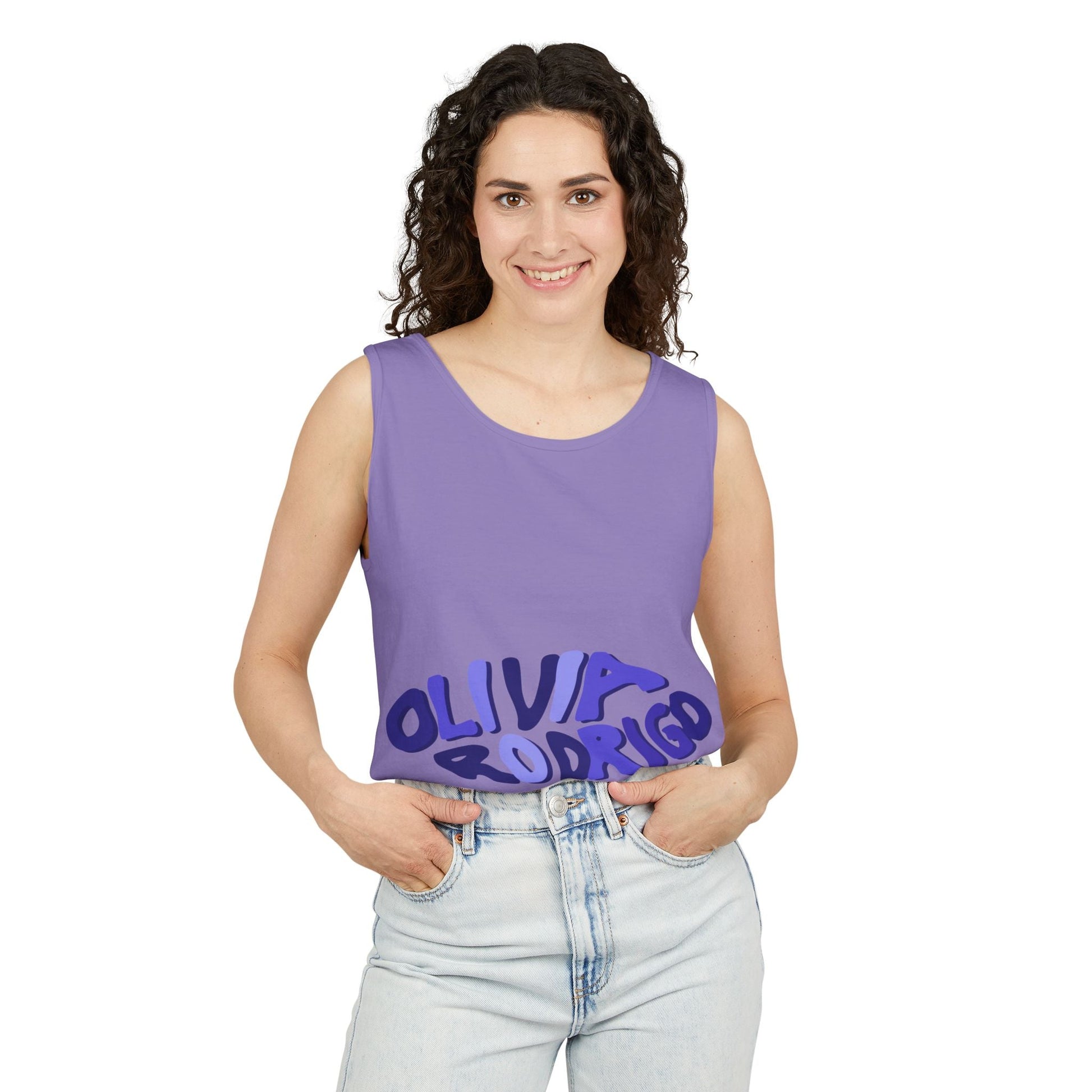 Olivia Rodrigo Wavy Text-Dyed Tank Top Printify