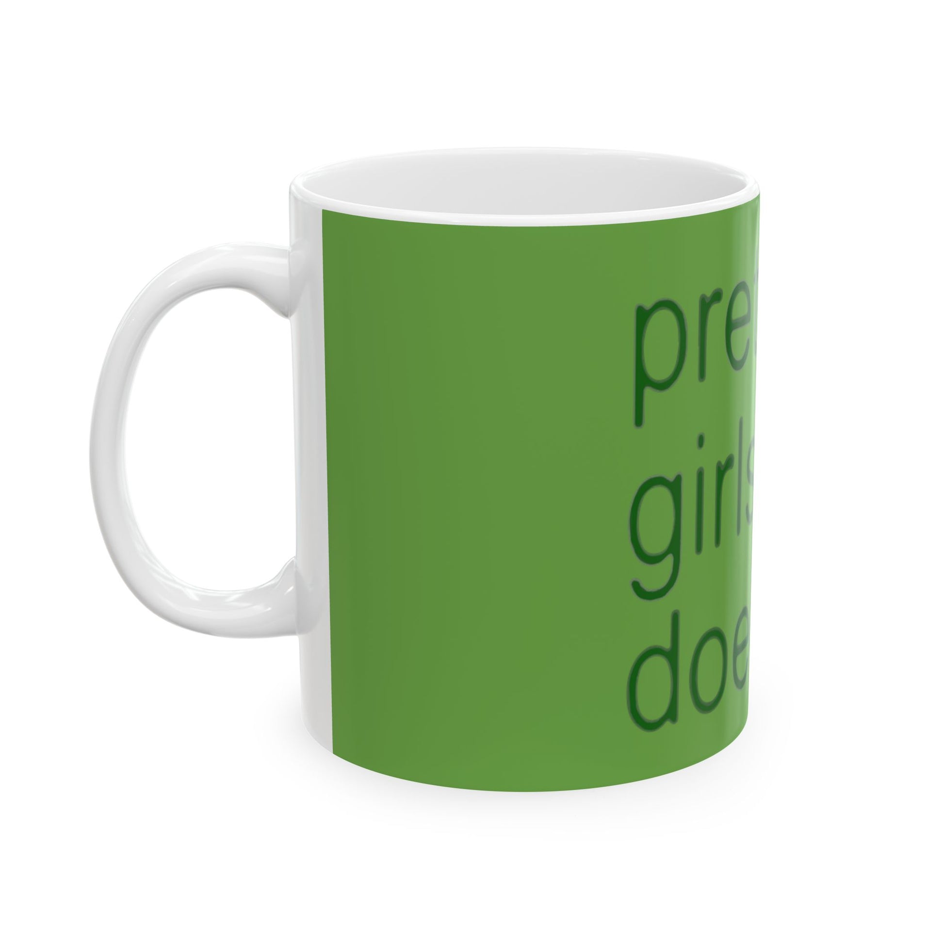 Green Text Statement Ceramic Mug, (11oz, 15oz) - snazzymerch