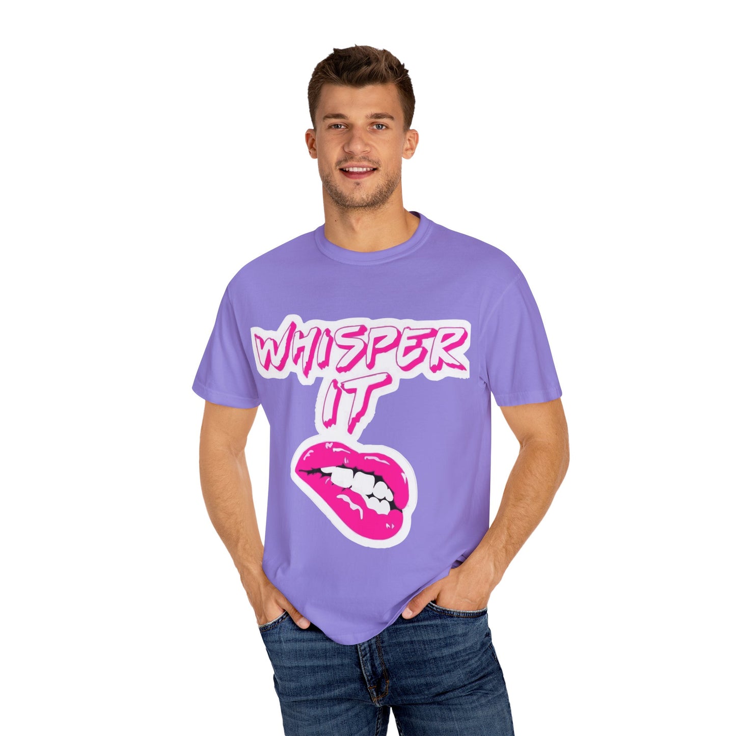 Whisper Lips Unisex Garment-Dyed T-shirt - snazzymerch