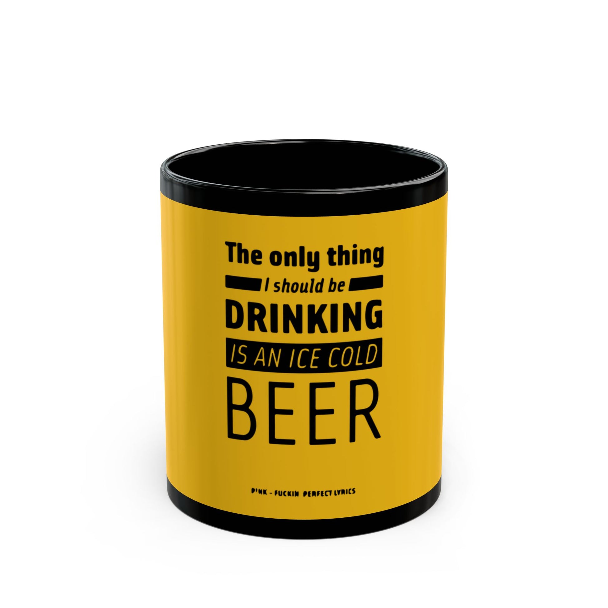 Pop Art Lips & Text Black Mug (11oz, 15oz) - snazzymerch