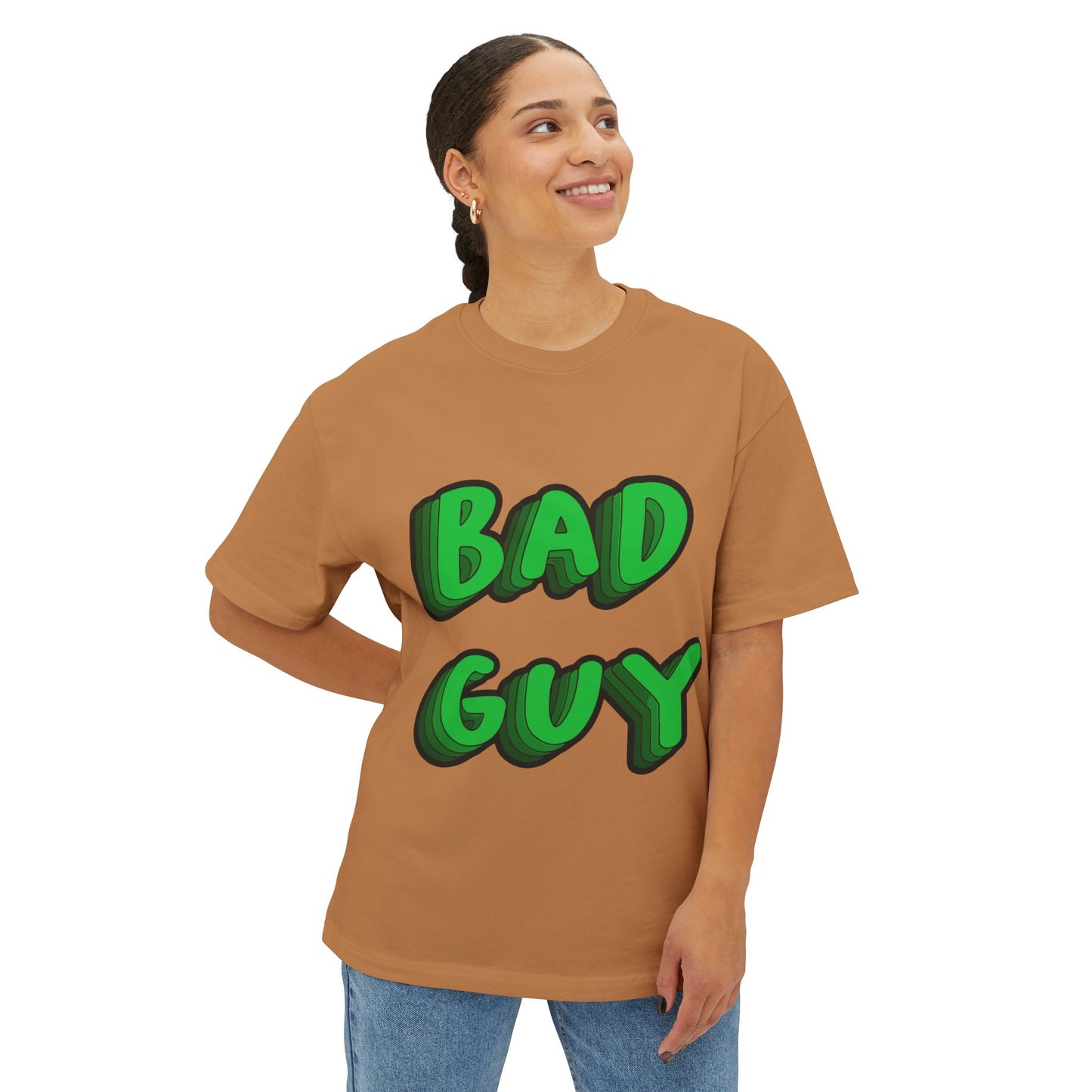 Billie Eilish Inspired Oversized T-Shirt – Bold 3D Bad Mood Edition Printify